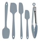 Kit espatulas de silicone linha profissional c pegador inox