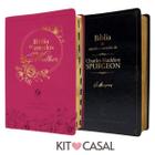 Kit Especial Casal: 1 Bíblia Estudos e Sermões Spurgeon + 1 Bíblia Estudos da Mulher Com Índice - Plano de Leitura - NVT