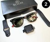 KIT ESPECIAL OCULOS DE SOL e RELÓGIO SMART WATCH