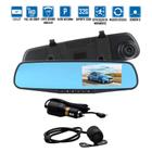 kit Espelho Retrovisor Câmera Frontal e Traseira Tela Lcd 4.3" Polegadas