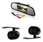 Kit Espelho Retrovisor Monitor Com Câmera De Ré Tela Lcd 4,3