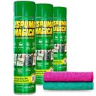 Kit Espuma Magica Spray Limpa Seco Proauto +2 panos Micro Fibra 400ml