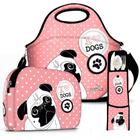 Kit Essencial Lancheira + Necessaire + Porta Talher ISOPRENE I Love Dog