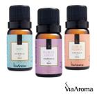 Kit Essências Via Aroma Linha Clássica Para Difusor Elétrico: Baby, Flor de Pitanga e Flor de Lótus