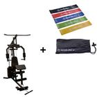 Kit Estação de Musculação 66kg + 5 Mini Band Bonafit Preto