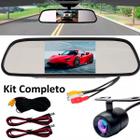 Kit Estacionamento Espelho Retrovisor Lcd Câmera Ré Colorida - Guiro