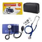 Kit Estetoscopio Duplo + Aparelho De Medir Pressão Esfigmomanometro