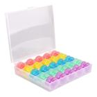 Kit Estojo Box Caixa Organizador Plástico com 25 Bobinas Altas Coloridas Para Maquina de Costura - lanmax