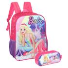 Kit Estojo Duplo + Mochila Costas Barbie Unicórnio - Luxcel