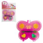 Kit Estojo Maquiagem Infantil Para Bonecas Borboleta Sombra com 5 Cores + Pincel