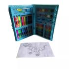 Kit Estojo Material Escolar Infantil Para Pintura Maleta Com 68 Peças