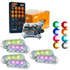 Kit Estrobo AJK RGB Rítmico 3.0 + 6 Faróis 6W