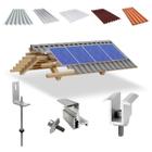 Kit Estrutura Suporte Fixador Linha C P/ 04 Placas Solar Alumínio Inox Telha Fibro Ondulada Viga Madeira Perfil Master - Kaztec