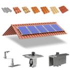 Kit Estrutura Suporte Fixador Para 05 Placas Painel Solar Alumínio e Inox Telha Cerâmica e Cimento Perfil Master