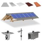 Kit Estrutura Suporte Fixador Para 06 Placas Solar Alumínio e Inox Telha Fibro Ondulada em Viga Madeira Perfil Master