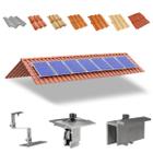 Kit Estrutura Suporte Fixador Para 07 Placas Painel Solar Alumínio e Inox Telha Cerâmica e Cimento Perfil Master