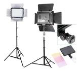 Kit Estudio Comple Tripe Iluminador Led 300 Bateria Filmagem