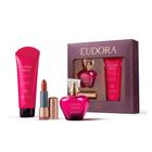 Kit Eudora Perfume Feminino Deo Colônia Eudora Kiss Me Rosa Marcante 50ml + Hidratante Corporal 100ml + Batom Soul