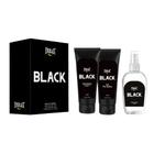 Kit everlast black masculino (body splash 100ml+gel pós barba0100g +1shampoo 3em 1 100ml)