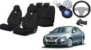 Kit Exclusivo: Capas de Banco Passat 05-12 + Volante + Chaveiro VW