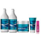 Kit Extrato de Mirtilo Shampoo + Condicionador 1Litro + Máscara 450g + Leave-in 180 ml + óleo Liso Mágico 30ml Lowell