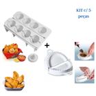 Kit Fábrica de Coxinha 8 e 4 Formas para Fechar Pastel Risole Fogazza