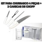 Kit Facas Para Churrasco 4 Peças 2 Canecas de Chopp Fratelli
