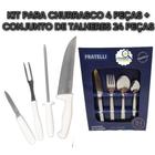 Kit Facas Para Churrasco 4 Peças Faqueiro Classic 24 Peças Fratelli