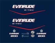 Kit Faixa Adesivo Evinrude 200 Etec - Capô Azul - SPTS