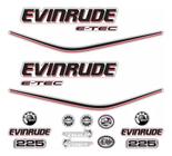 Kit Faixa Adesivo Evinrude 225 Etec Modelo Capô Branco