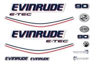 Kit Faixa Adesivo Motor Evinrude 90 Etec - Capô Branco