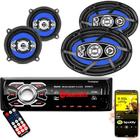 Kit Falante 6x9 + 5 Pol + Toca Radio Carro Mp3 Usb 310w Rms