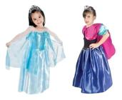 Vestido Infantil Frozen Elsa Com Capa Azul Fantasia Menina - Tio Dedé -  Fantasias para Crianças - Magazine Luiza