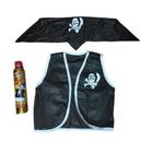 Kit Fantasia infantil Colete Pirata Bandana + Spray Neve Artificial carnaval