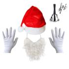 Kit Fantasia Papai Noel Gorro Barba Luva Sino Natal Festa - FX