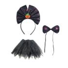 Kit Fantasia Saia Tiara e Gravata Aranha Halloween Carnaval - Bwx