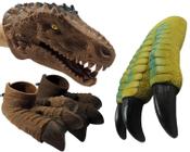 Kit Fantoche Dinossauro Garra Pata De T-Rex Faz De Conta 4pç