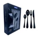 Kit Faqueiro Conjunto Talheres Luxo Black 24 Peças Inoxidavel