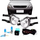 Kit Farol Auxiliar Corsa Classic 2003 A 2007 2008 2009 2010 + Par Lâmpadas Super Brancas H3 55W