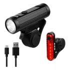 Kit farol bike gta 700l + sinalizador traseiro 10l led usb