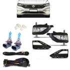 Kit Farol de Milha Com Moldura + Lâmpada Super Branca Jetta 2019 2020 2021