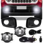 Kit Farol de Milha Completo Jeep Renegade 2015 16 17 18 19 Moldura Preta