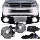 Kit Farol de Milha Completo Volkswagen Amarok 2010 11 12 13 14 15 Com Moldura com Aro Cromado - Suns