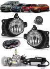 Kit Farol de Milha Neblina Chevrolet Cobalt Spin Novo Prisma Onix LT LTZ 2013 á 2018 + Kit Lâmpada Super LED 6000K - Botão Alternativo