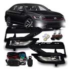 Kit Farol De Milha Neblina Completo Jetta 2019 2020 Com Moldura