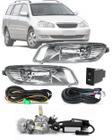 Kit Farol de Milha Neblina Corolla Fielder SW 2005 até 2008 Botão Painel + Kit Super Led