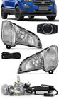 Kit Farol de Milha Neblina Ford Nova Ecosport 2017 2018 2019 2020 - Botão Painel + Kit Lâmpada Super LED 6000K