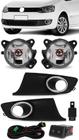 Kit Farol de Milha Neblina Vw Fox e Spacefox 2010 2011 2012 2013 2014 - Botão Painel Quadrado