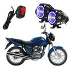 Kit Farol de Milha para Moto CG 150 TITAN EX 2010 2011 2012 2013 Angel Eye Azul U7