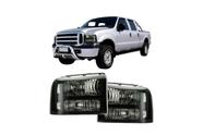 Kit farol dianteiro f-250 f-350 f-4000 07/12 mascara negra h4 le/ld